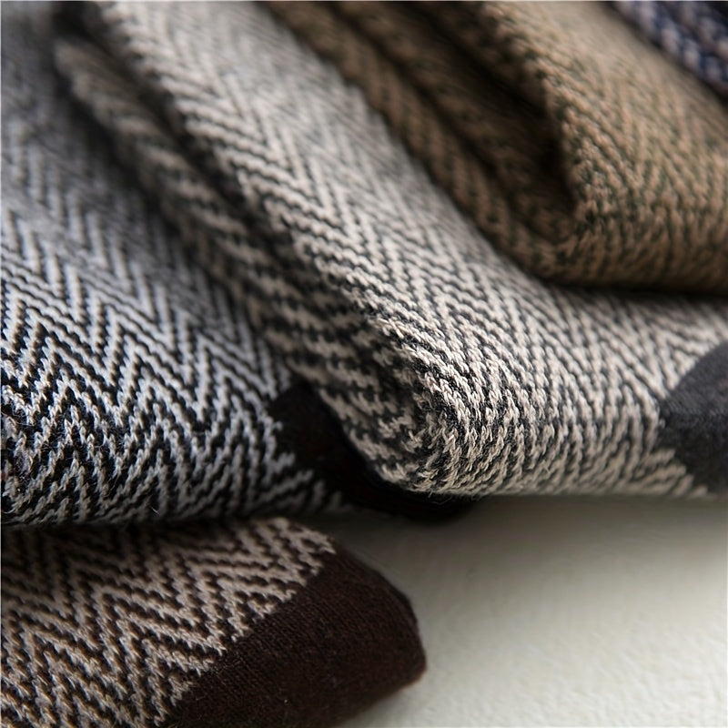 5 Pairs Men's Crew Socks Breathable Comfy Unisex Casual Socks