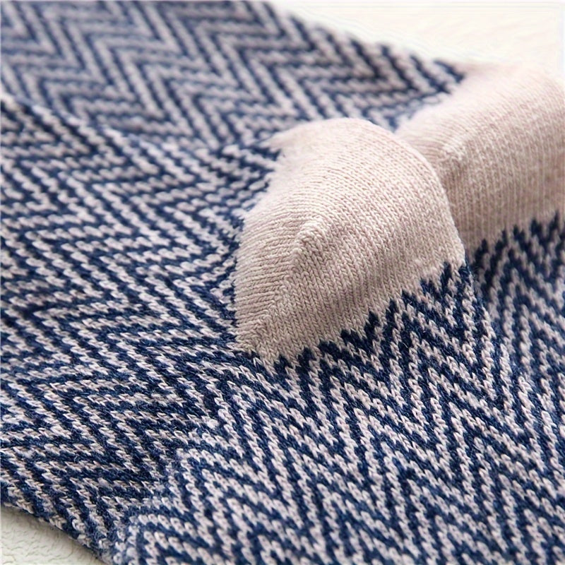 5 Pairs Men's Crew Socks Breathable Comfy Unisex Casual Socks