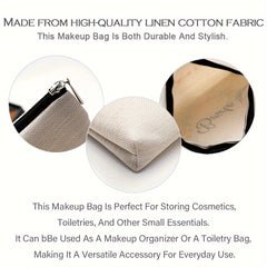 Linen Toiletry Bag Women Cosmetic Bag Birthday Niece From Auntie Nephew