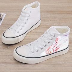 Plush Lined Chunky Canvas Sneakers Flat Fall Winter Warm Non Slip Shoes