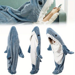 Cartoon Shark Sleeping Bag Warm Blanket for Home & Outdoor Use