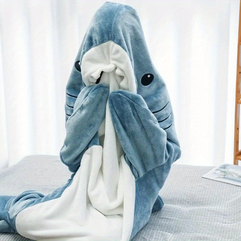 Cartoon Shark Sleeping Bag Warm Blanket for Home & Outdoor Use