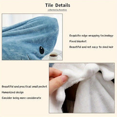 Cartoon Shark Sleeping Bag Warm Blanket for Home & Outdoor Use