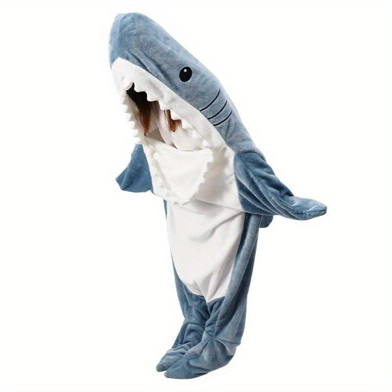 Cartoon Shark Sleeping Bag Warm Blanket for Home & Outdoor Use
