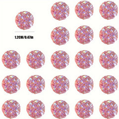 20pcs Pink Glitter Crystal Head Map Tacks Home Office Classroom Use