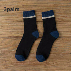Men's Block Crew Socks Breathable Comfy Casual Unisex Socks - All Seasons