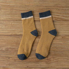 Men's Block Crew Socks Breathable Comfy Casual Unisex Socks - All Seasons