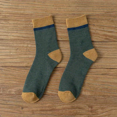 Men's Block Crew Socks Breathable Comfy Casual Unisex Socks - All Seasons