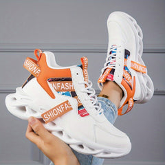 Women's Letter Graphic Athletic Sneakers Flying Woven Running Shoes