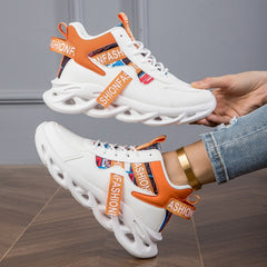 Women's Letter Graphic Athletic Sneakers Flying Woven Running Shoes