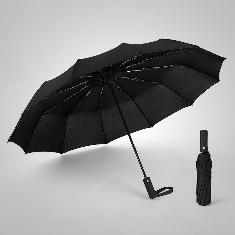 Wind Resistant 3 Fold Auto Umbrella 12 Bones Big Umbrella