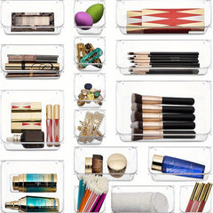 25pcs Transparent Compartment Boxes for Desktop Drawer Organization