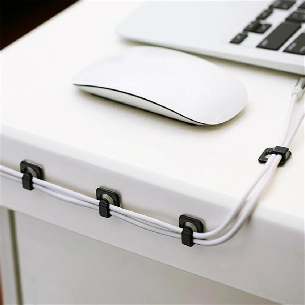18Pcs Desk USB Organizer Holder Self adhesive Cable Clip Cord Holder