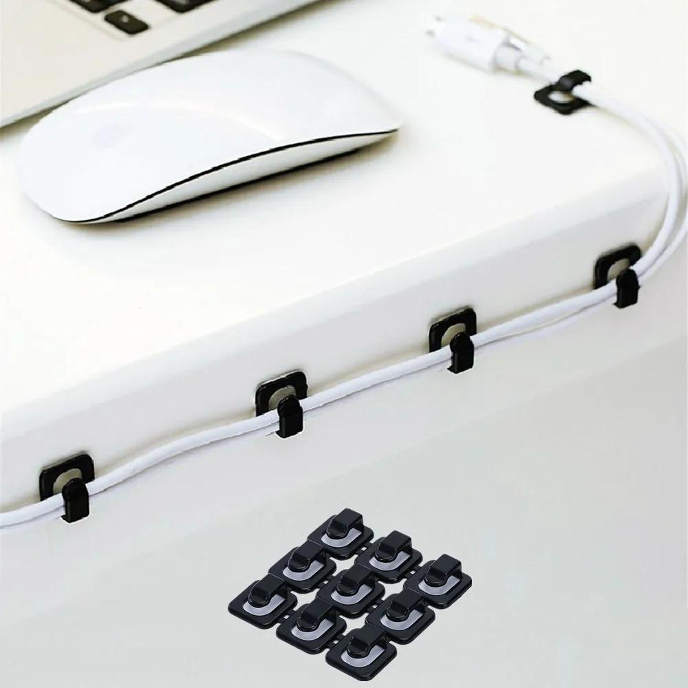 18Pcs Desk USB Organizer Holder Self adhesive Cable Clip Cord Holder