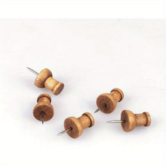 50 Pcs Walnut Wood Push Pins Decorative Wooden Thumb Tacks for Cork Boards