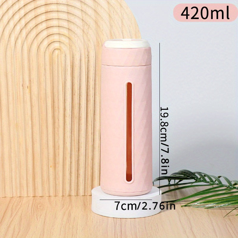Double Wall Glass Cup Holder, Insulated & Drop Resistant Water Cup