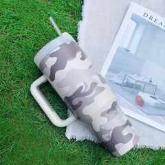 40oz Insulated Water Cup Tumbler Flag Pattern Stainless Steel Travel Cup