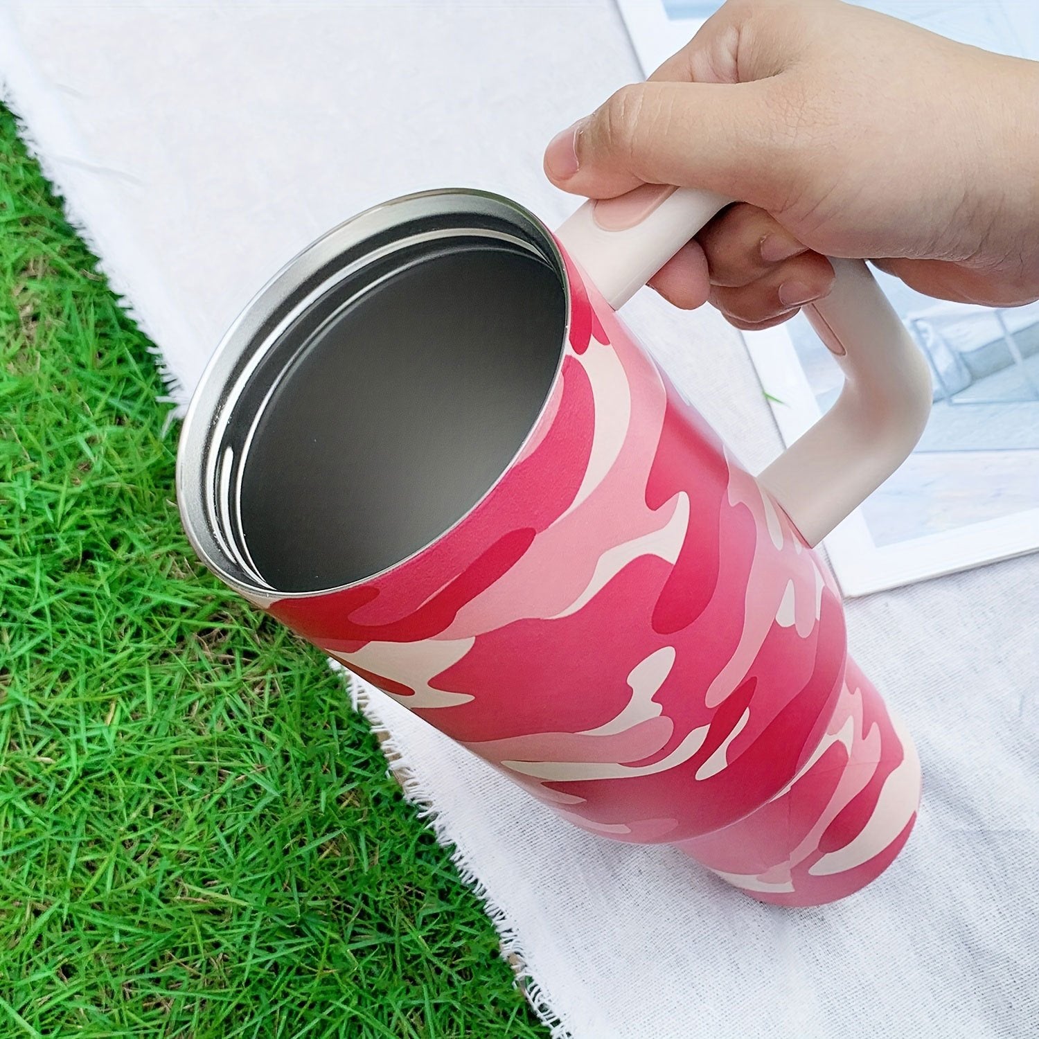 40oz Insulated Water Cup Tumbler Flag Pattern Stainless Steel Travel Cup