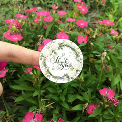500pcs Round Rose Floral Thank You Wedding Stickers