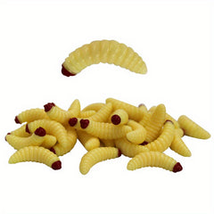 50pcs Mini Maggot Bionic Soft Worm Fishing Lure Accessories