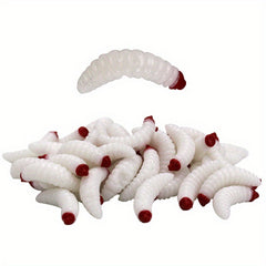 50pcs Mini Maggot Bionic Soft Worm Fishing Lure Accessories