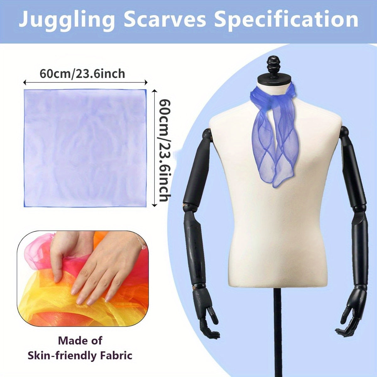 6pcs Dance Scarves Square Scarves Performance Supplies
