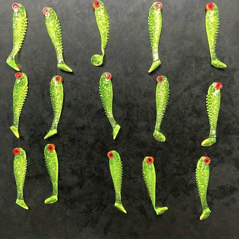 10pcs Fishing Soft Lures Bionic Paddle Tail Swimbaits 1.97inch