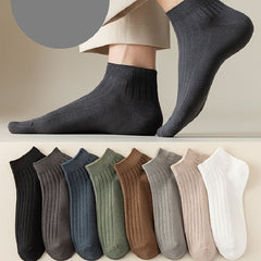 Men's Solid Liner Anklets Socks Soft Breathable Sweat Absorbent