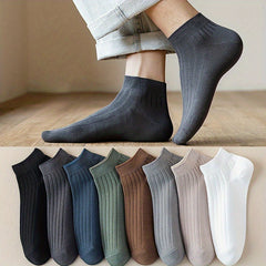 Men's Solid Liner Anklets Socks Soft Breathable Sweat Absorbent