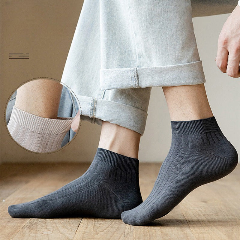 Men's Solid Liner Anklets Socks Soft Breathable Sweat Absorbent