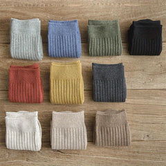 5 Pairs Men's Solid Crew Socks Comfy Casual Unisex Outdoor All Seasons