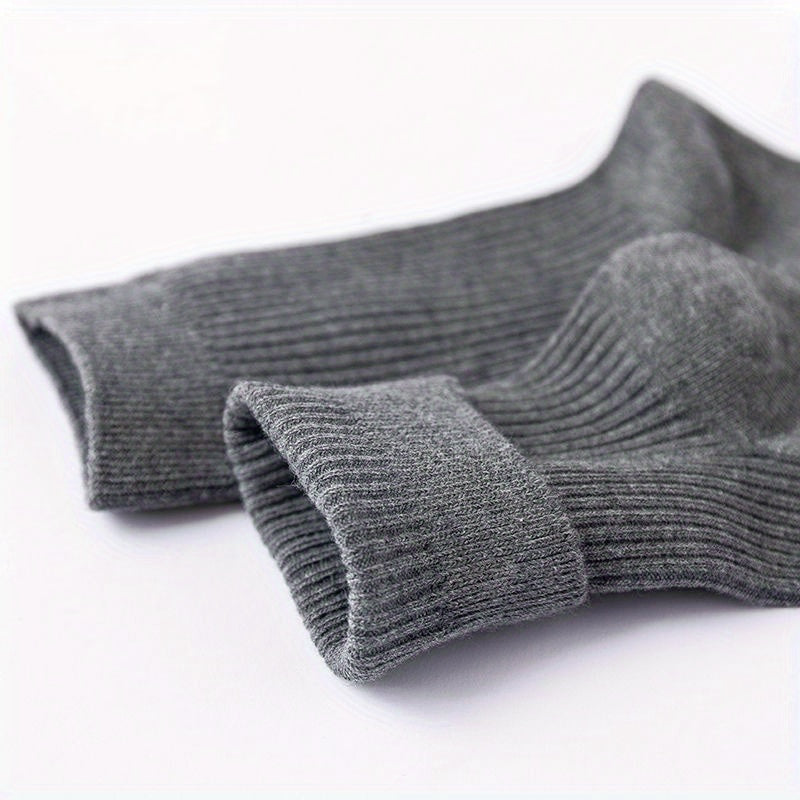 5 Pairs Men's Solid Crew Socks Thin Breathable Casual Unisex Outdoor All Seasons