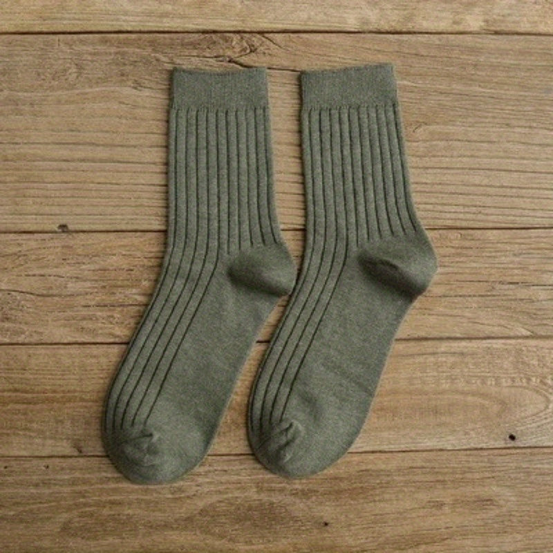 Men's Solid Crew Socks - Comfy Casual Unisex Socks for Outdoor All-Season Wear