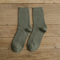 Men's Solid Crew Socks - Comfy Casual Unisex Socks for Outdoor All-Season Wear