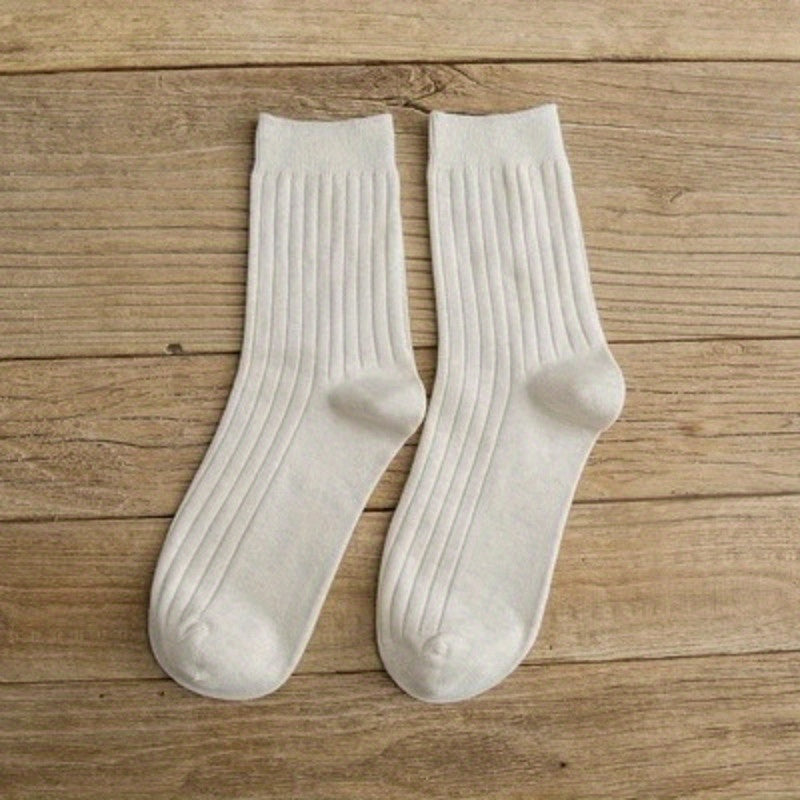 Men's Solid Crew Socks - Comfy Casual Unisex Socks for Outdoor All-Season Wear