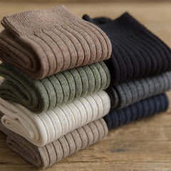 Men's Solid Crew Socks - Comfy Casual Unisex Socks for Outdoor All-Season Wear
