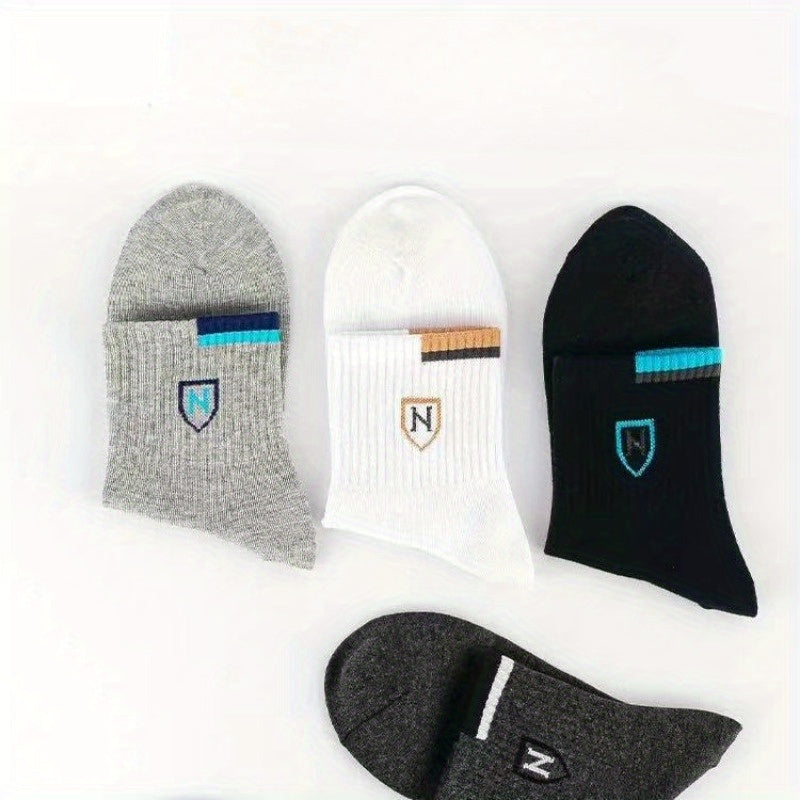 Men's Pattern Crew Socks - Breathable Comfy Casual Unisex Socks