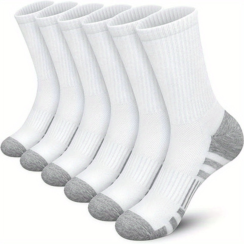 Men's Mid Crew Sport Socks - Breathable Sweat-Absorbing Comfort