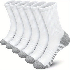 Men's Mid Crew Sport Socks - Breathable Sweat-Absorbing Comfort