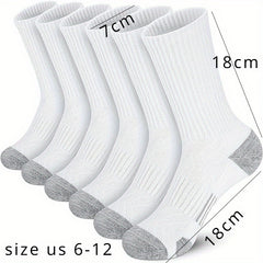 Men's Mid Crew Sport Socks - Breathable Sweat-Absorbing Comfort