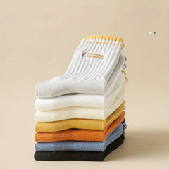5 Pairs Men's Crew Socks Breathable Comfy Casual Unisex Outdoor All Seasons