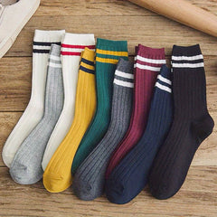 Men's Solid Crew Socks Comfy Casual Unisex Outdoor All Seasons Wearing