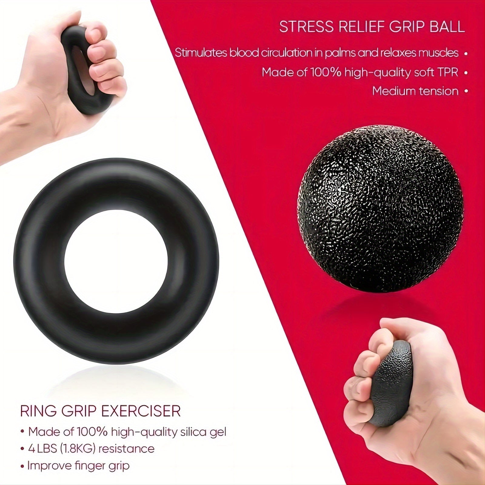 Hand Grip Strength Trainer Kit 4pcs Set