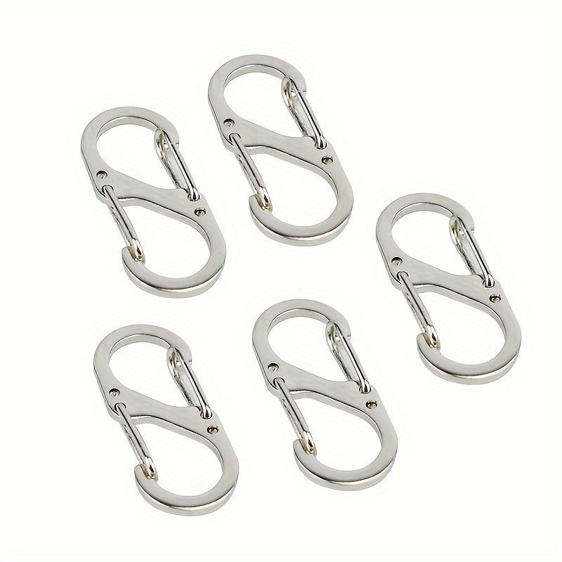 5pcs Small Carabiner Double Snap Hook Keychain for Hiking and Camping