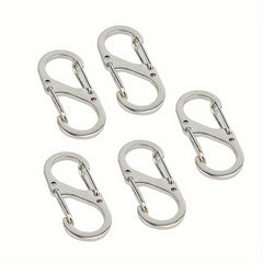 5pcs Small Carabiner Double Snap Hook Keychain for Hiking and Camping