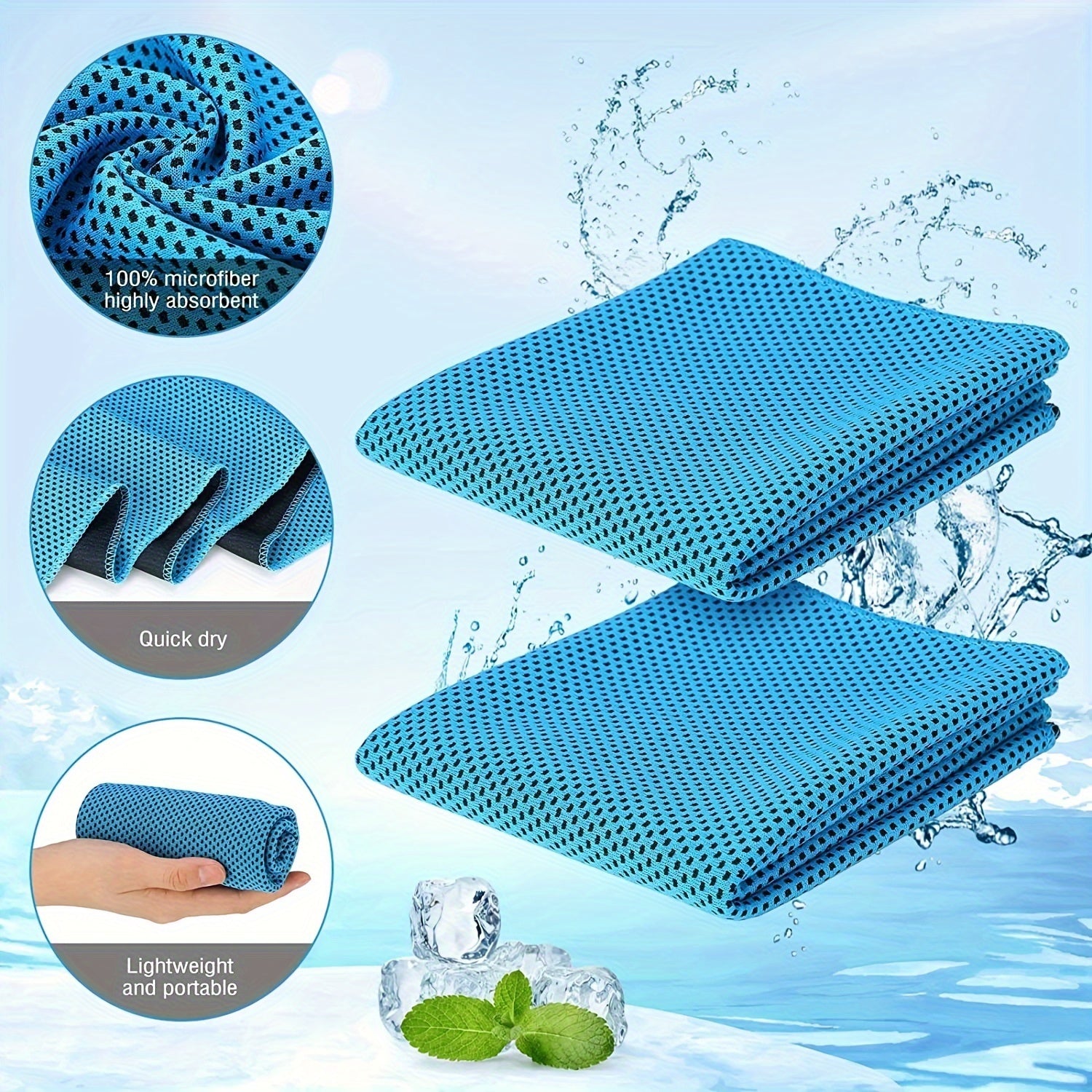 4pcs Cooling Yoga Towel Microfiber Quick Drying Sports Towel