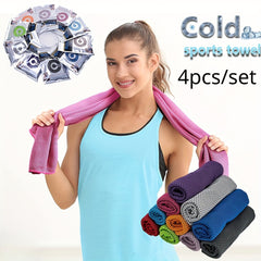 4pcs Cooling Yoga Towel Microfiber Quick Drying Sports Towel