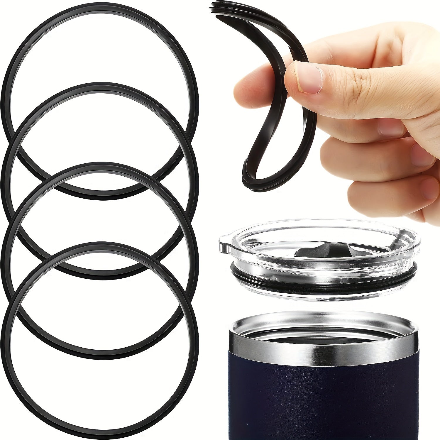 Silicone Replacement Cup Seal Leakproof Cap Gaskets For 16oz 32oz