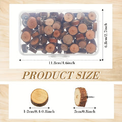 Wood Push Pins Decorative Thumb Tacks for Cork Boards