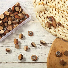Wood Push Pins Decorative Thumb Tacks for Cork Boards